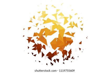Light Orange vector abstract colorful background, which consist of triangles. Pattern with colored triangles on white background.