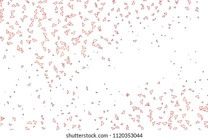 Light Orange vector abstract colorful background, which consist of triangles. Pattern with colored triangles on white background.
