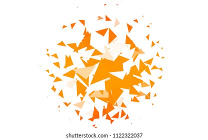 Light Orange vector abstract colorful background, which consist of triangles. Pattern with colored triangles on white background.