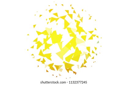 Light Orange vector abstract colorful background, which consist of triangles. Pattern with colored triangles on white background.