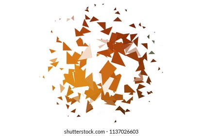 Light Orange vector abstract colorful background, which consist of triangles. Pattern with colored triangles on white background.