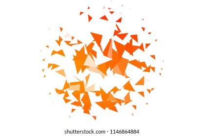 Light Orange vector abstract colorful background, which consist of triangles. Pattern with colored triangles on white background.