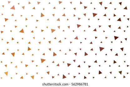 Light Orange vector abstract colorful background, which consist of triangles. Pattern with colored triangles on white background.
