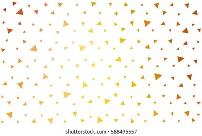 Light Orange vector abstract colorful background, which consist of triangles. Pattern with colored triangles on white background.