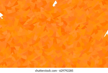 Light Orange vector abstract colorful background, which consist of triangles. Pattern with colored triangles on white background.