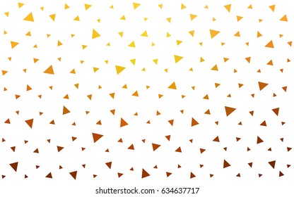 Light Orange vector abstract colorful background, which consist of triangles. Pattern with colored triangles on white background.