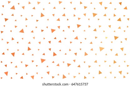 Light Orange vector abstract colorful background, which consist of triangles. Pattern with colored triangles on white background.