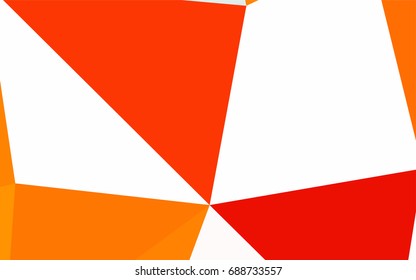 Light Orange vector abstract colorful background, which consist of triangles. Pattern with colored triangles on white background.