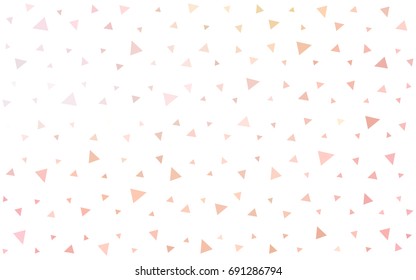 Light Orange vector abstract colorful background, which consist of triangles. Pattern with colored triangles on white background.