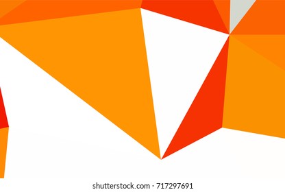 Light Orange vector abstract colorful background, which consist of triangles. Pattern with colored triangles on white background.