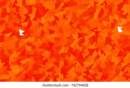 Light Orange vector abstract colorful background, which consist of triangles. Pattern with colored triangles on white background.