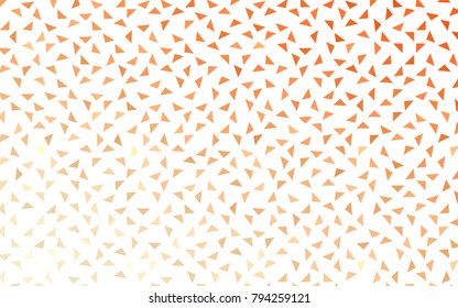 Light Orange vector abstract colorful background, which consist of triangles. Pattern with colored triangles on white background.