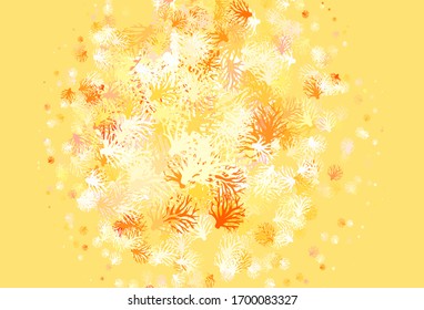 Light Orange vector abstract design with branches. Colorful abstract illustration with leaves in doodle style. Doodle design for your web site.