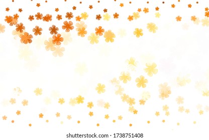 Light Orange vector abstract design with flowers. Illustration with colorful abstract doodle flowers. Pattern for wallpapers, coloring books.
