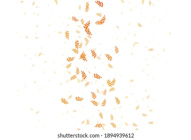 Light Orange vector abstract design with leaves. leaves on blurred abstract background with gradient. Textured pattern for websites, banners.
