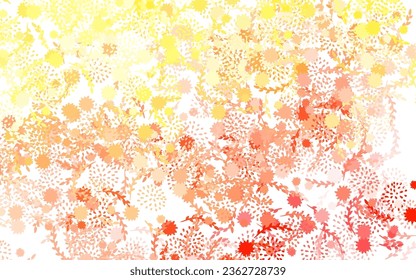 Diseño abstracto vectorial naranja claro con flores, rosas. Ilustración colorida con flores de estilo doodle. Patrón para papeles pintados, libros de color.