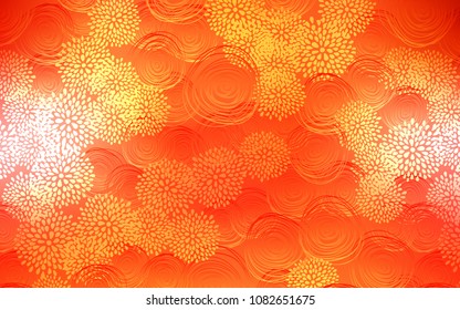 Light Orange vector abstract doodle wallpaper. Colorful abstract illustration with flowers in doodle style. The pattern can be used for heads of websites and designs.