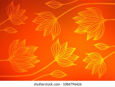 Light Orange vector abstract doodle background. A vague abstract illustration with doodles in Indian style. A completely new template for your business design.