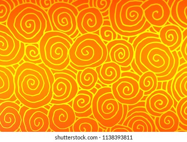 Light Orange vector abstract doodle template. Shining colored illustration with doodles in Zen tangle style. Brand-new design for your business.