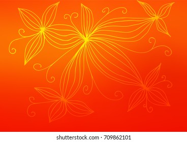 Light Orange vector abstract doodle background. Creative illustration in blurred style with doodles. Hand painted design for web, wrapping, wallpaper.