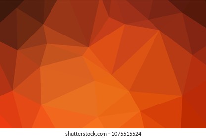 Light Orange vector abstract mosaic backdrop. Shining polygonal illustration, which consist of triangles. The best triangular design for your business.