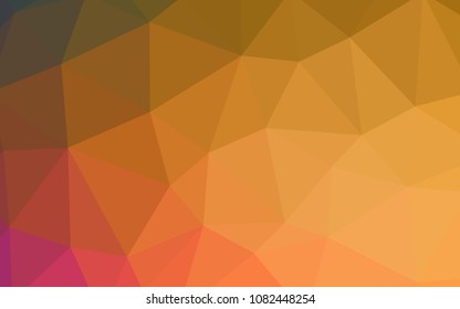Light Orange vector abstract mosaic pattern. Polygonal abstract illustration with gradient. Best triangular design for your business.