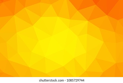 Light Orange vector abstract mosaic backdrop. Glitter abstract illustration with an elegant triangles. Template for cell phone's backgrounds.