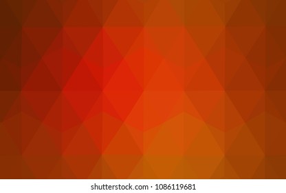 Light Orange vector abstract mosaic background. Shining polygonal illustration, which consist of triangles. Polygonal design for your web site.
