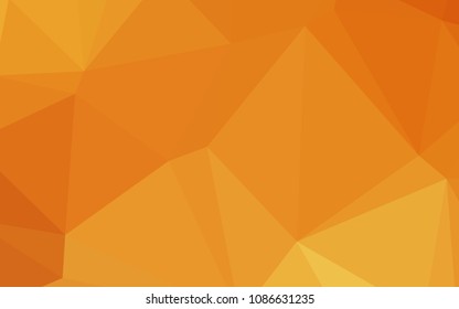 Light Orange vector abstract mosaic background. Creative illustration in halftone style with gradient. The best triangular design for your business.