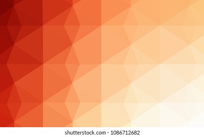 Light Orange vector abstract mosaic pattern. Shining polygonal illustration, which consist of triangles. A completely new template for your banner.