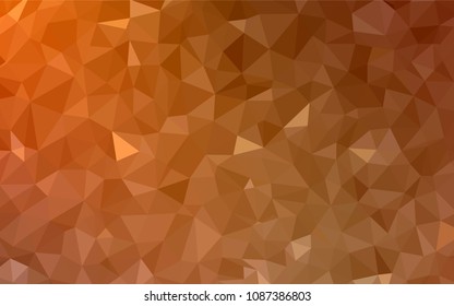 Light Orange vector abstract mosaic backdrop. Geometric illustration in Origami style with gradient.  Triangular pattern for your design.