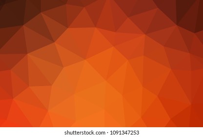 Light Orange vector abstract mosaic backdrop. A completely new color illustration in a polygonal style. Best triangular design for your business.