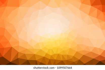 Light Orange vector abstract mosaic pattern. Modern abstract illustration with triangles. A completely new design for your leaflet.