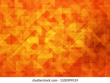 Light Orange vector abstract mosaic abstract mosaic. Shining illustration, which consist of triangles. Brand new design for your business.