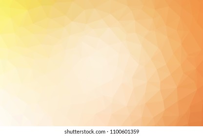 Light Orange vector abstract mosaic pattern. Colorful illustration in polygonal style with gradient. Best triangular design for your business.