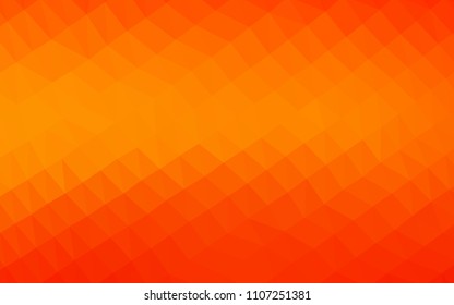 Light Orange vector abstract mosaic backdrop. Glitter abstract illustration with an elegant design. The best triangular design for your business.