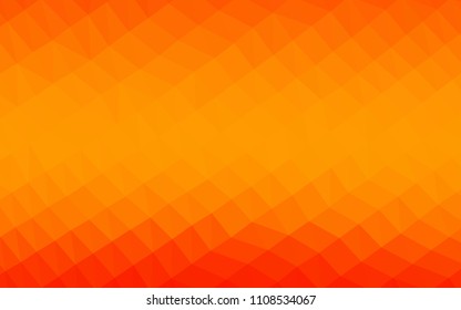 Light Orange vector abstract mosaic background. Triangular geometric sample with gradient.  A completely new design for your business.