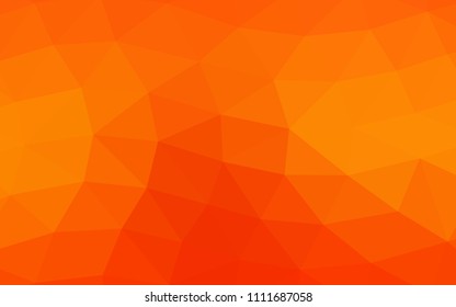Light Orange vector abstract mosaic abstract mosaic. Shining illustration, which consist of triangles. The polygonal design can be used for your web site.