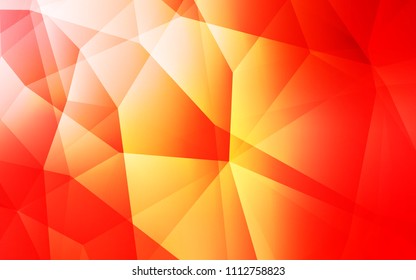 Light Orange vector abstract mosaic backdrop. Glitter abstract illustration with an elegant triangles. Brand new style for your business design.