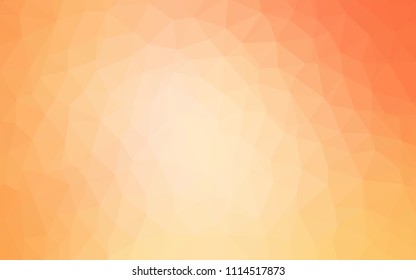 Light Orange vector abstract mosaic backdrop. Glitter abstract illustration with an elegant triangles. Triangular pattern for your design.