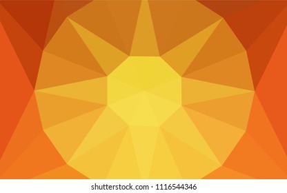 Light Orange vector abstract mosaic backdrop with a diamond. Polygonal illustration, which consists of triangles. A completely new design for your leaflet.