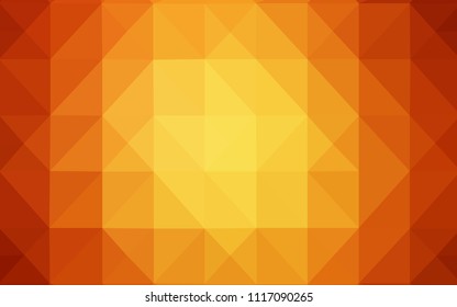 Light Orange vector abstract mosaic backdrop. Glitter abstract illustration with an elegant triangles. Brand new design for your business.