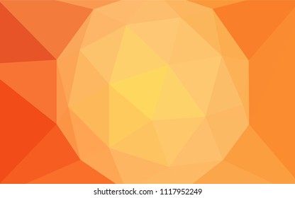 Light Orange vector abstract mosaic backdrop. Glitter abstract illustration with an elegant triangles. Best triangular design for your business.