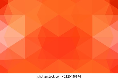 Light Orange vector abstract mosaic background. Creative illustration in halftone style with triangles. Triangular pattern for your business design.