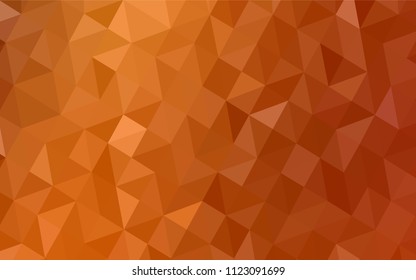 Light Orange vector abstract mosaic backdrop. A completely new color illustration in a polygonal style. Template for cell phone's backgrounds.