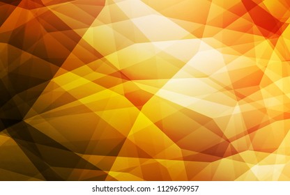 Light Orange vector abstract mosaic backdrop. Glitter abstract illustration with an elegant triangles. Textured pattern for your backgrounds.