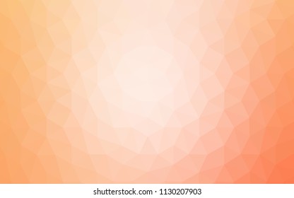 Light Orange vector abstract mosaic backdrop. Shining polygonal illustration, which consist of triangles. Polygonal design for your web site.