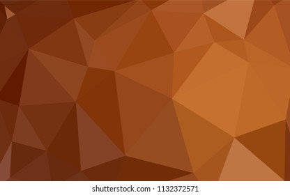 Light Orange vector abstract mosaic background. Modern abstract illustration with triangles. Best triangular design for your business.