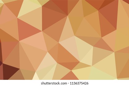 Light Orange vector abstract mosaic backdrop. A sample with polygonal shapes. Best triangular design for your business.