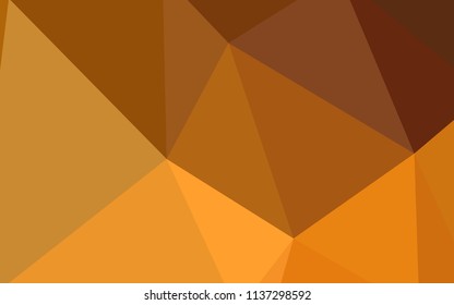 Light Orange vector abstract mosaic pattern. Geometric illustration in Origami style with gradient.  Polygonal design for your web site.